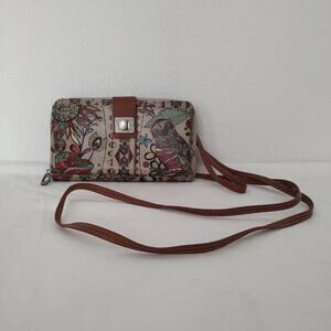 Sakroots Convertible Wallet Wristlet Crossbody Bag Spirit Desert Owl Pattern UEC